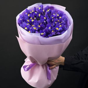 25 синих ирисов