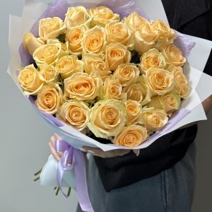 31 персиковая роза 50 см
