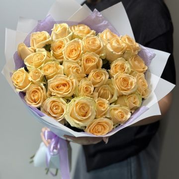 31 персиковая роза 50 см